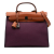 Hermès B Hermès Purple Plum with Brown Canvas Fabric Toile Herbag Zip 31 France