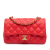 Chanel Classic Single Flap Mini Lambskin Leather Matelassè Shoulder Bag Red