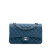 Chanel Classic Double Flap Medium Lambskin Leather Matelassè Shoulder Bag Blue