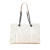 Bottega Veneta B Bottega Veneta White Calf Leather Medium Intrecciato Stitched Double Chain Tote Italy