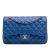 Chanel Classic Double Flap Jumbo Lambskin Leather Matelassè Handbag Blue