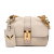 Valentino B Valentino Brown Light Beige Calf Leather skin B Rockstud Chain Shoulder Bag Italy