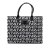 Versace AB Versace Black with White Canvas Fabric Logo Print Tote Italy
