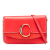 Ferragamo B Ferragamo Red Calf Leather Small skin and Suede C Clutch With Chain Italy