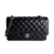 Chanel Classic Double Flap Medium Lambskin Leather Matelassè Shoulder Bag Black