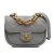 Chanel AB Chanel Gray Lambskin Leather Leather CC Quilted Lambskin Rounded Flap Italy