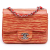 Chanel B Chanel Orange Patent Leather Leather Mini Square Classic Patent Striped Single Flap France