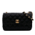Chanel AB Chanel Black Satin Fabric Mini Rectangular CC Quilted Flap France