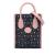 Gucci B Gucci Blue Denim with Pink Light Pink Denim Fabric Mini GG Interlocking G Flowers Tote Italy