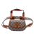 Gucci AB Gucci Brown Beige Coated Canvas Fabric Mini GG Supreme Web Bamboo 1947 Belt Bag Italy