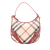 Burberry B Burberry Brown Beige with Red Coated Canvas Fabric Supernova Check Larkin Hobo China
