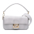 Fendi AB Fendi White with Gray Canvas Fabric Medium Striped Baguette Satchel Italy