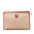 Celine B Celine Brown Beige Coated Canvas Fabric Macadam Clutch Italy