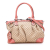 Gucci B Gucci Brown Beige with Pink Canvas Fabric Diamante Sukey Satchel Italy