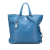 Prada B Prada Blue Calf Leather Vitello Daino Open Convertible Tote Italy