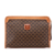 Celine B Celine Brown Coated Canvas Fabric Macadam Clutch Italy