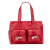 Burberry B Burberry Red Calf Leather House Check Trimmed Grainy skin Horn Toggle Tote Italy