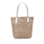 Gucci B Gucci Brown Beige with White Canvas Fabric GG Charmy Tote Italy