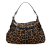 Fendi AB Fendi Brown Light Brown Canvas Fabric Leopard Print Chef Shoulder Bag Italy