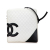 Chanel B Chanel White with Black Lambskin Leather Leather Maxi Lambskin Cambon Ligne Crossbody Italy