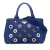 Prada AB Prada Blue Canvas Fabric Small Canapa Grommet Satchel Italy