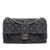 Chanel B Chanel Black Satin Fabric Extra Large CC Quilted Single Flap Italy