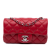 Chanel Rectangular Classic Single Flap Extra Mini Lambskin Leather Matelassè Shoulder Bag Red
