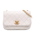 Chanel B Chanel White Off White Calf Leather Mini Glazed skin Pearl Side Flap Italy