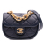 Chanel AB Chanel Blue Navy Calf Leather Mini CC Quilted skin Round Moon Messenger Flap Italy