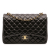 Chanel Classic Double Flap Maxi Lambskin Leather Chevron Shoulder Bag Black
