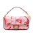 Fendi B Fendi Pink Canvas Fabric Zucca Embroidered Baguette Satchel Italy