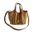 Tod's T Timeless Mini Woven Raffia and Leather Shopper Crossbody Natural brown