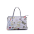 Gucci B Gucci Blue Light Blue Canvas Fabric Small Flora Knight Convertible Tote Italy