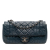 Chanel B Chanel Blue Navy Calf Leather CC Quilted Perforated Aged skin Flap France