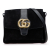 Gucci B Gucci Black Suede Leather Medium Arli Crossbody Italy
