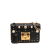 Gucci B Gucci Black Calf Leather Small Pearl Studded Padlock Crossbody Italy