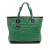 Chanel B Chanel Green with Black Lambskin Leather Leather Large Quilted Lambskin Country Club Tote Italy