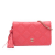 Chanel Pink CC Quilted Lambskin Double Stitch Tassel Wallet On Chain Italy
