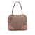 Gucci B Gucci Brown Beige with Pink Canvas Fabric Medium GG Bree Dome Tote Italy