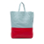 Celine B Celine Blue Light Blue with Red Calf Leather Bicolor Vertical Cabas Tote Italy
