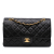 Chanel Vintage Classic Double Flap Medium Lambskin Leather Matelassè Shoulder Bag Black