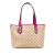Gucci B Gucci Brown Beige with Pink Hot Pink Canvas Fabric GG Jolicoeur Tote Italy