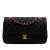 Chanel Classic Double Flap Medium Lambskin Leather Matelassè Shoulder Bag Black