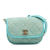 Chanel AB Chanel Blue Turquoise Denim Fabric Mini CC Quilted Messenger Flap Italy