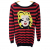 Betsey Johnson MARILYN MONROE Rot-schwarz gestreiftes Pullover-Tunikakleid