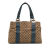 Gucci B Gucci Brown Beige Canvas Fabric GG Bamboo Libeccio Tote Italy