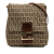 Fendi B Fendi Brown Beige Canvas Fabric Zucchino Crossbody Italy