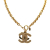 Chanel B Chanel Gold Gold Plated Metal Double CC Pendant Necklace France