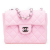 Chanel B Chanel Pink Cotton Fabric Mini Square Classic Jersey Single Flap France