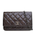 Chanel B Chanel Brown Dark Brown Calf Leather CC Quilted Shiny Crumpled skin Wallet on Chain Italy